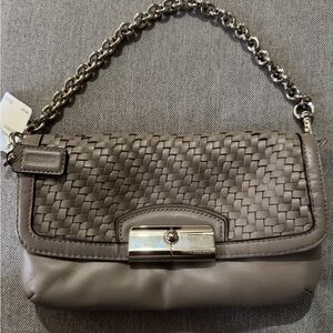 Coach Vintage Taupe Woven Leather Clutch